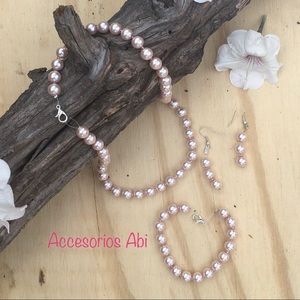 Handmade set with necklace, bracelet, & earrings